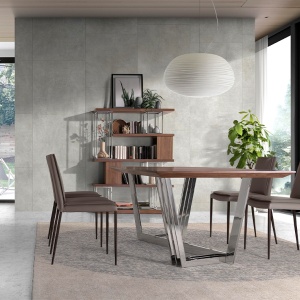 Masa dining eleganta design LUX Walnut Veneered 220x110cm - Img 4