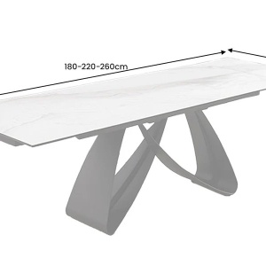 Masa Extensibila cu Blat Ceramic, Alb, INFINITY 180-220-260cm - Img 9