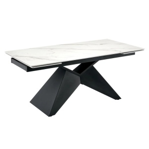 Masa Extensibila cu Blat Ceramic Alb mat, DIAMOND 180-260cm - Img 2
