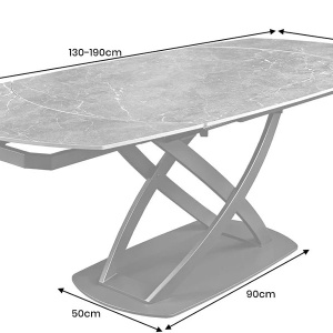Masa extensibila cu design prin rotire Inception 130-190cm antracit - Img 3