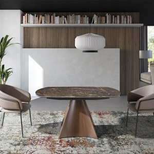 Masa extensibila deosebita design LUX Porcelain Marble 135-205cm