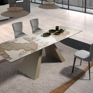 Masa extensibila deosebita design LUX Porcelain Marble 180-260x90cm - Img 4