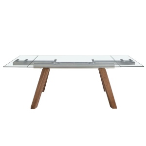 Masa extensibila deosebita design LUX Walnut-Glass 160-240x90cm - Img 9