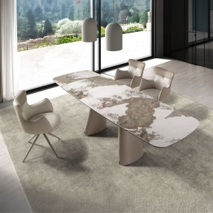 Masa extensibila design LUX Porcelain Marble 180-260cm - Img 5