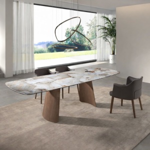 Masa extensibila design LUX Porcelain Marble 180-260cm - Img 5