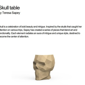 Masa exterior/interior design decorativ SKULL TABLE, mat - Img 6