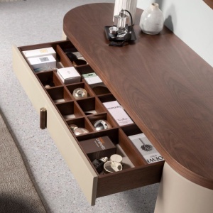 Masa machiaj design LUX Walnut-Leatherette Mink - Img 7