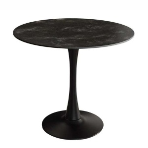 Masa rotunda bistro cu blat ceramic gri LYON 80cm - Img 2