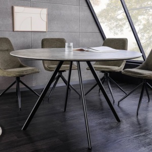 Masa rotunda design gri beton ATELIER 100cm - Img 8