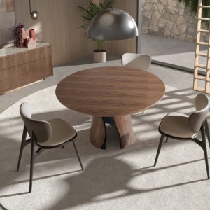 Masa rotunda design LUX Walnut 140cm - Img 5