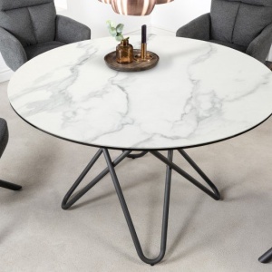 Masa rotunda design modern Circular 120cm, alb - Img 4