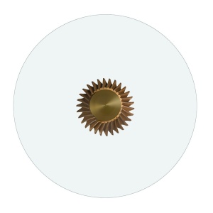 Masa rotunda design modern deosebit Glass and Walnut 130cm - Img 4