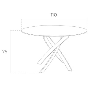 Masa rotunda design modern Veola, 110cm AC-F2133-110 - Img 2