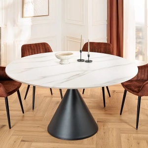 Masa rotunda SIGNATURE 135cm ceramica alba - Img 5
