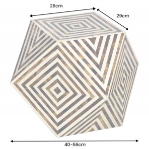 Masuta auxiliara design unicat Bone Inlay 60cm - Img 2
