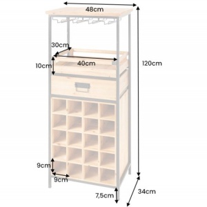 Masuta cu spatiu depozitare sticla si pahare design industrial Seven Seas 120cm - Img 2