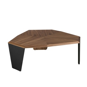 Masuta de cafea asimetrica design modern Walnut and Black