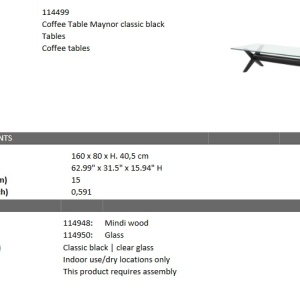 Masuta de cafea design elegant LUX Maynor, lemn negru 114499 HZ - Img 6