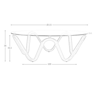 Masuta de cafea design modern Walnut Round - Img 3
