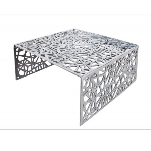 Masuta de cafea din aluminiu Abstract 60cm argintiu