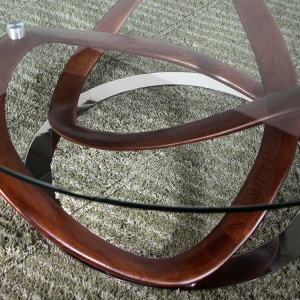 Masuta de cafea eleganta design LUX Walnut, 100cm - Img 6