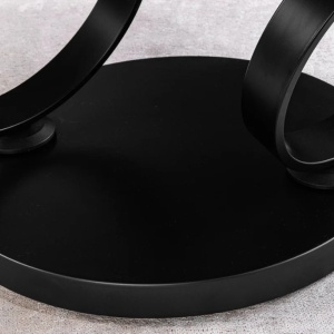 Masuta de cafea moderna cu doua blaturi rotative din ceramica DANCING RINGS 80-135cm - Img 5
