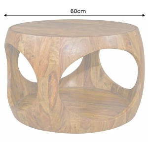 Masuta de cafea rotunda ORGANIC LOOP 60cm Sheesham - Img 6