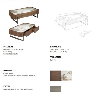 Masuta deosebita design LUX Walnut-Marble - Img 9