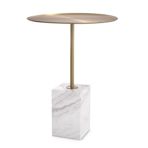 Masuta laterala design LUX Cole, marmura alba 115543 HZ - Img 2