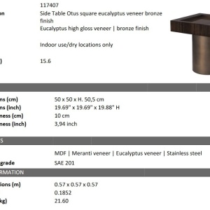Masuta laterala design LUX Otus square - Img 2