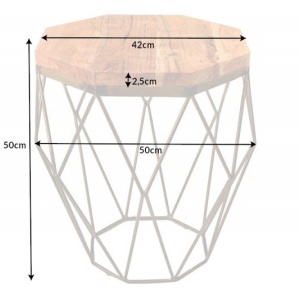 Masuta laterala design minimalist Diamond 50cm Salcam - Img 5