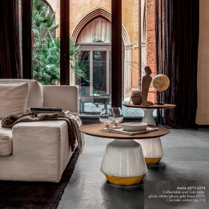 Masuta Living design LUX din ceramica si lemn Amira, 61cm - Img 2
