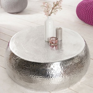 Masuta Living eleganta din metal Optik 80cm argintiu A-38396 VC - Img 4