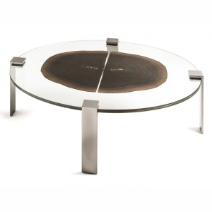 Masuta LUX ovala design Glass-Wood FORESTA H-31cm 7511925.70