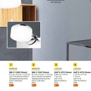 Mini Aplica LED pentru oglinda baie IP44 MIRROR crom 234303 universul-luminii.ro