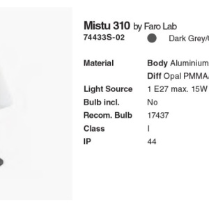 Mini Stalp de exterior stil modern IP44 Mistu 31cm 127843 universul-luminii.ro