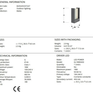 Mini Stalp LED exterior design modern IP65 Matia H-30cm 219293 universul-luminii.ro