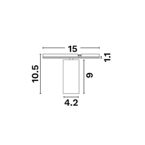 Modul, Spot negru LED pentru Sina magnetica MADOC 8W - Img 2