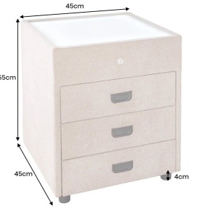 Noptiera cu iluminat LED TOULOUSE 55cm catifea bej - Img 6