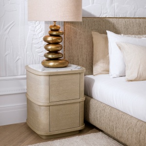 Noptiera/ masuta laterala design LUX Cabana S, furnir stejar albit - Img 2