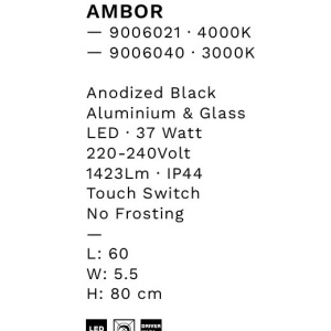 Oglinda cu iluminat LED IP44 3000K Ambor, 60x80cm, NVL-9006040 247753 universul-luminii.ro