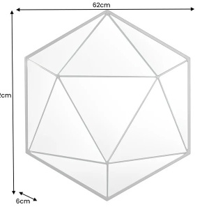 Oglinda de perete decorativa Diamond 60cm, negru - Img 7