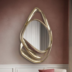 Oglinda de perete decorativa Laina 103x166cm, auriu