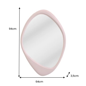 Oglinda de perete decorativa ORGANIC 90cm rosa - Img 5