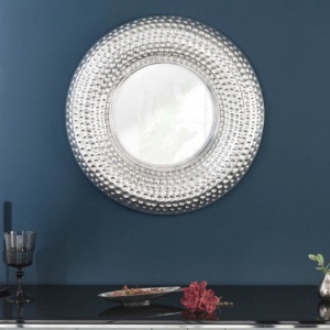 Oglinda de perete decorativa Orient rund 60cm, argintiu - Img 4