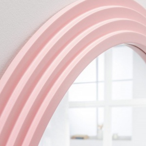 Oglinda de perete design modern Wave 160cm, roz - Img 4