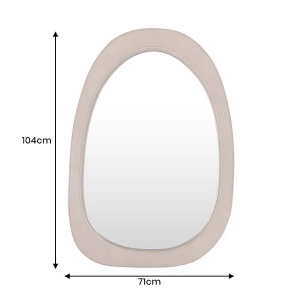 Oglinda de perete ovala ORGANIC 105cm lemn de pin - Img 2