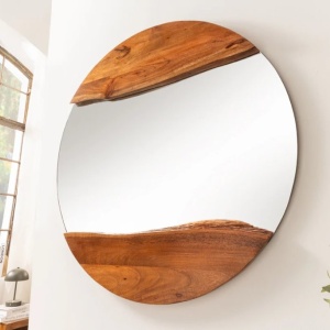 Oglinda decorativa cu margini din lemn Mirror 100cm - Img 7