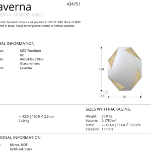 Oglinda decorativa design de lux Laverna gold 120x92cm - Img 4