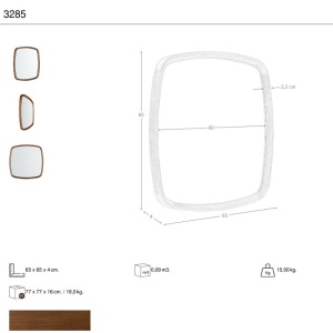 Oglinda decorativa design LUX Walnut Square 65x65cm - Img 8